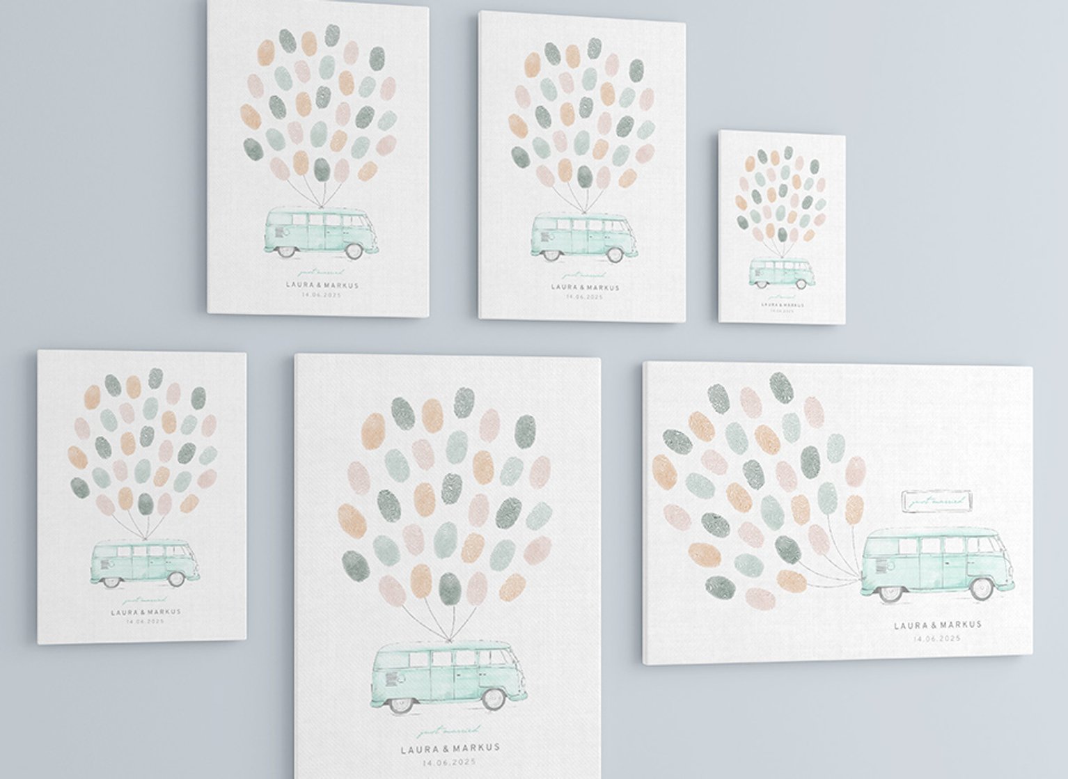 Fingerabdruckleinwände - vielfältige Formate und Designvorlagen