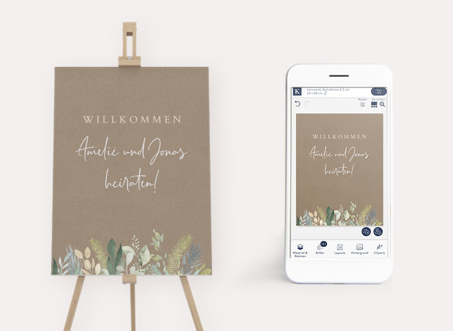 Willkommensschild Hochzeit