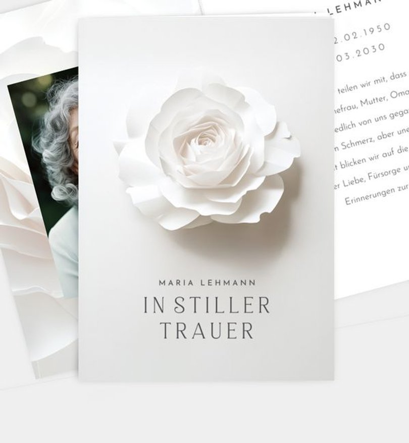 Trauerkarte Trauer Silent Rose