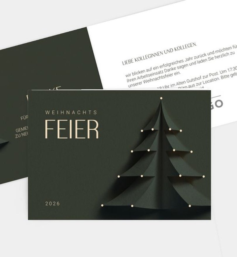 Weihnachtsfeier Weihnachtsfeier Papercut-Optik