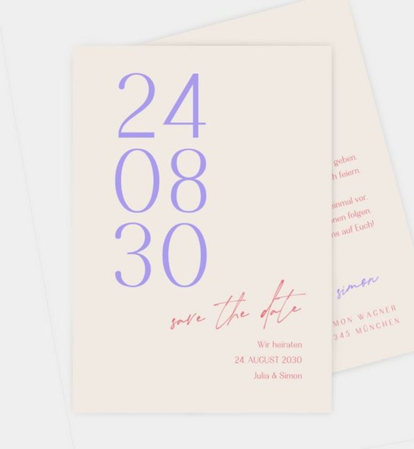 Save-The-Date Karte Hochzeit Vibrant Accents