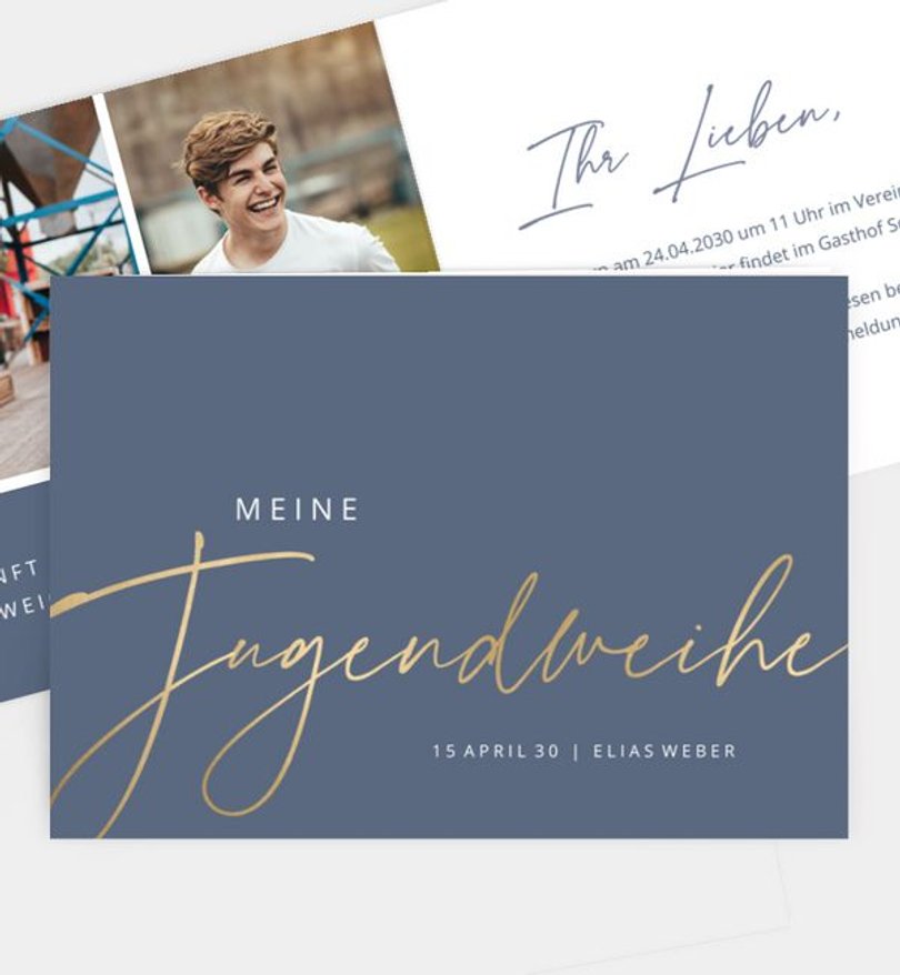 Einladungskarte Jugendweihe Dark & Foil