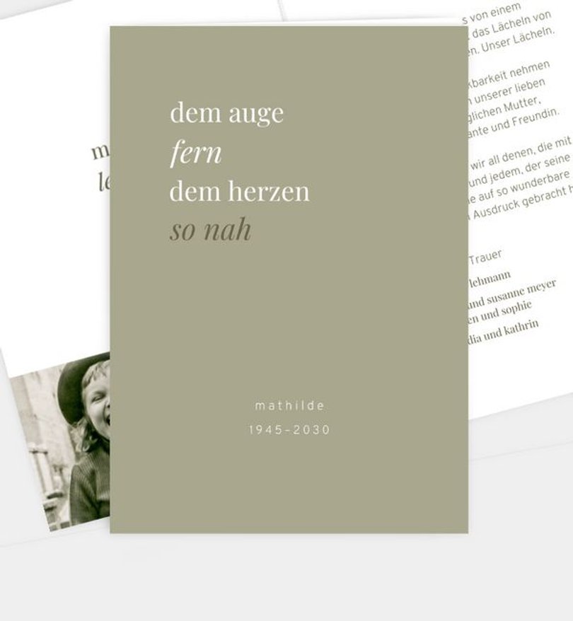 Trauerkarte Trauer Goodbye · UNICEF