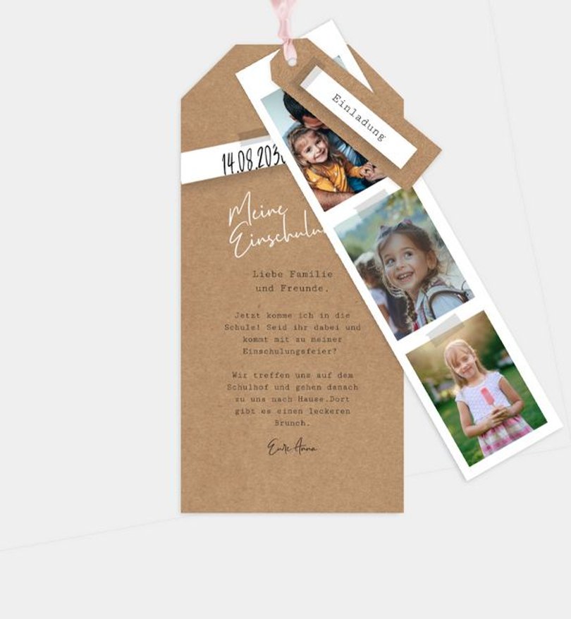 Einladungskarte Einschulung Handmade
