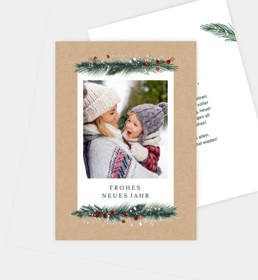 Neujahreskarte "Colorful Branch"