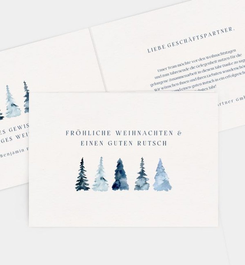 Weihnachtskarte Baumreigen