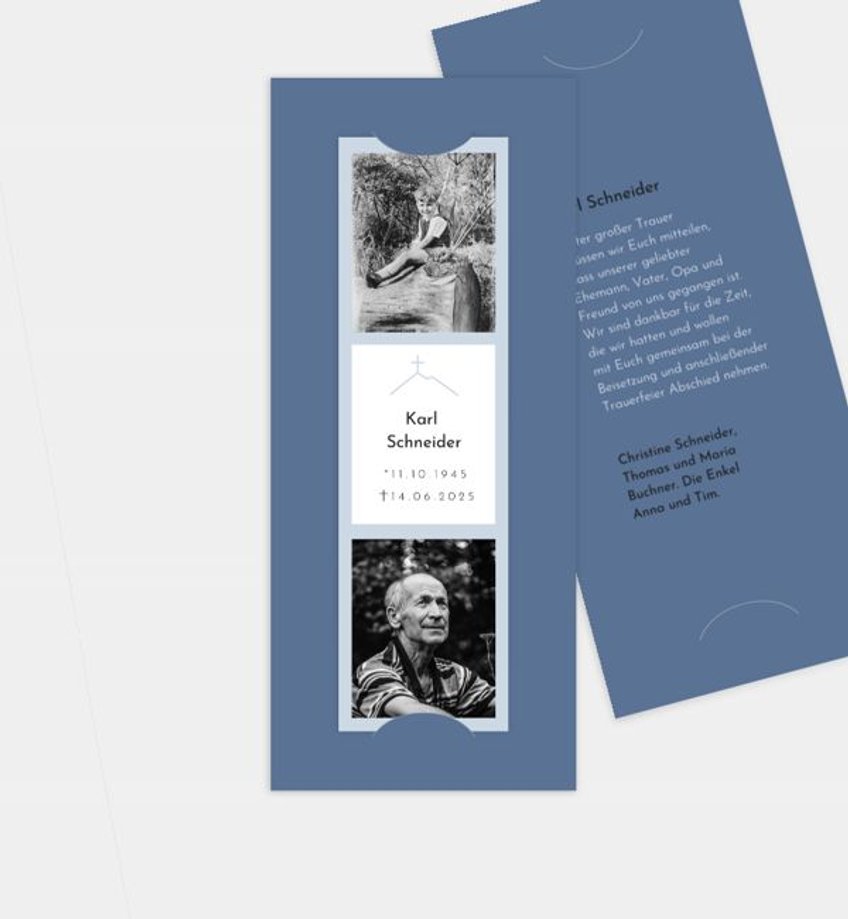 Trauerkarte Blaue Stunde