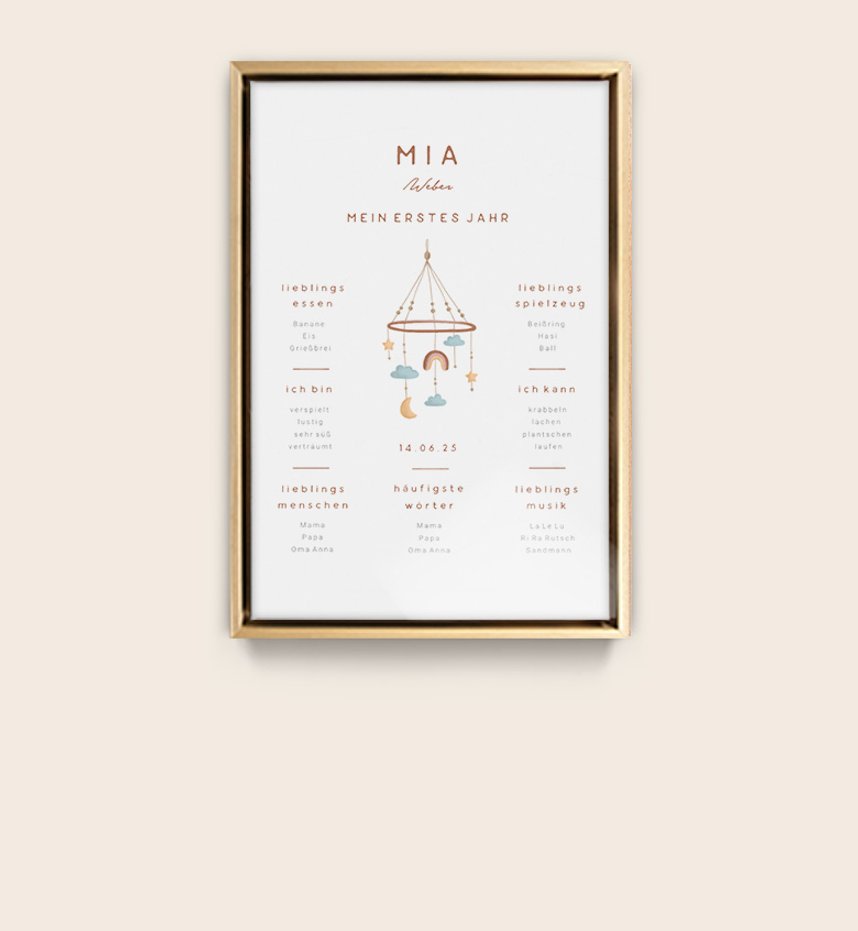 Meilensteintafeln von ihrem Baby