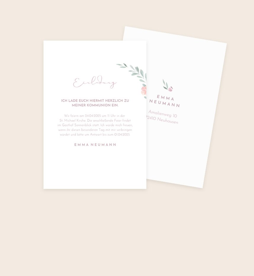 Einlegeblätter für Kommunionskarten