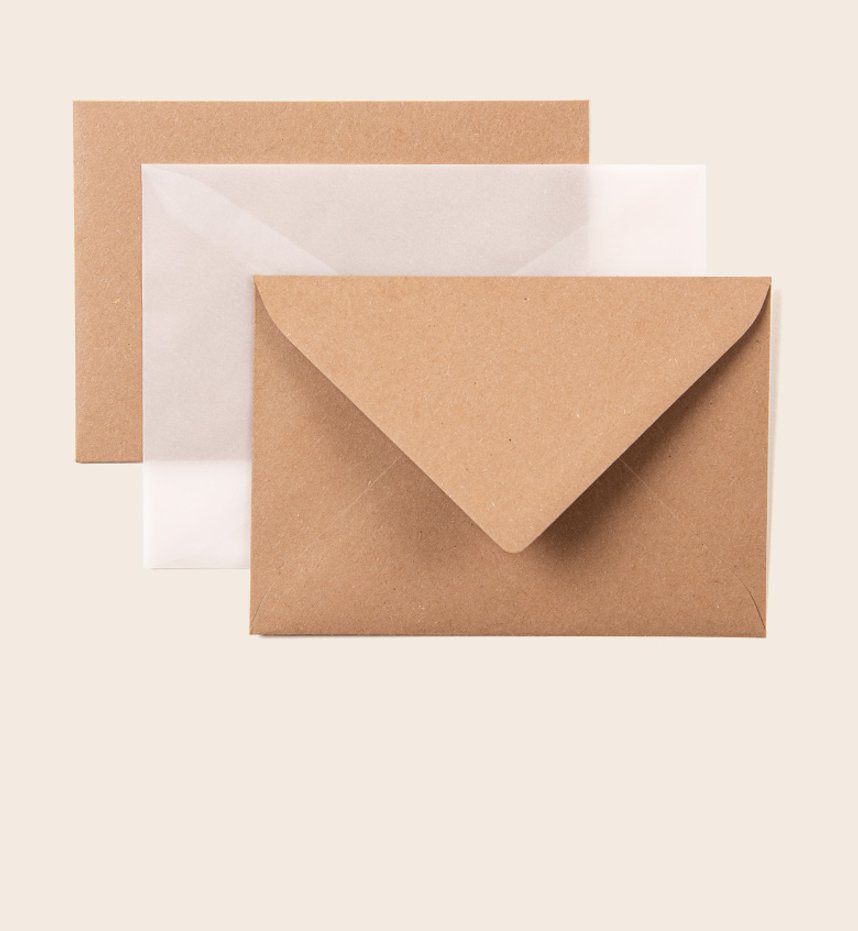 Transparente Briefumschläge Kraftpapierumschläge