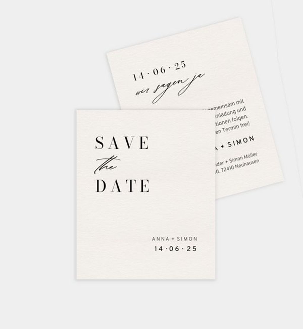 Save-The-Date Karte Hochzeit Ease