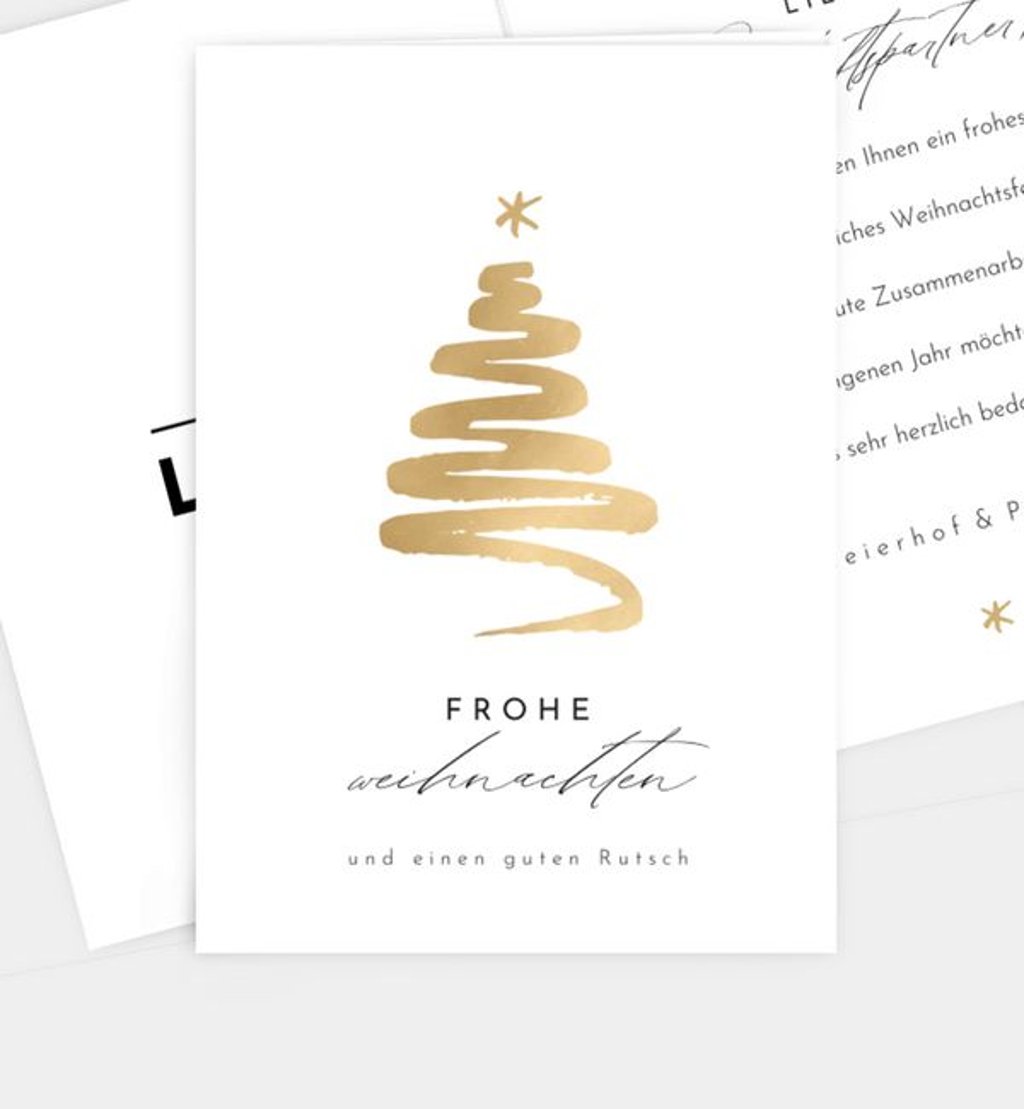 Weihnachtskarte Weihnachten/Geschäftlich Golden Tree