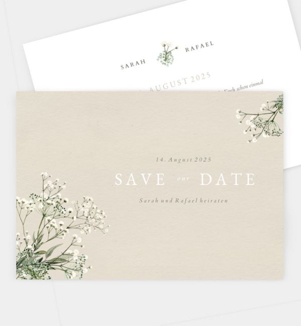 Save-The-Date Karte Hochzeit Zarter Ausdruck